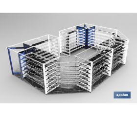 MARCO MOSTRADOR TRIPLE PARA RINCON 90º -525x525x920mm