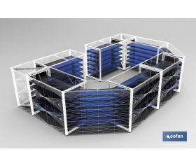 BANDEJA 1000X400 MM + 2 CARTELAS 400 MM CON TOPE TRASERO