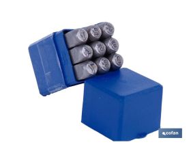 Juego de números para marcado por estampación | Fabricado en acero de aleación | Medidas de los números de 3 y 6 mm