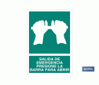 Salida de Emergencia Presione la Barra para Abrir