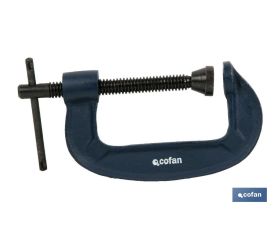 Sargento de sujeción | Tipo G | Medida del ancho desde 30 hasta 83 mm | Apertura desde 50 hasta 200 mm