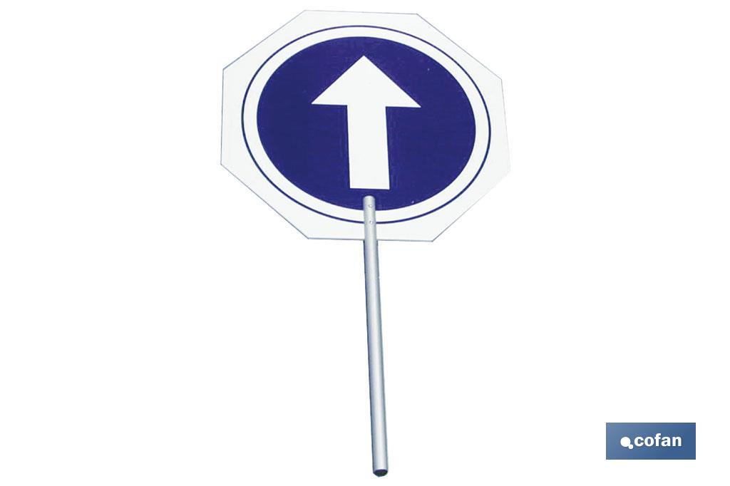 SEÑAL DE MANO CON MANGO ALUMINIO