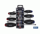 Juego de 3 destornilladores planos y 3 destornilladores Phillips | Modelo Comfort plus | En estuche especial con colgador