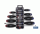 Juego de 4 destornilladores planos y 4 destornilladores Phillips | Modelo Comfort plus | En estuche especial con colgador
