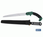 Sierra de poda manual portátil con hoja de 500 mm | Empuñadura ergonómica y antideslizante con funda de protección