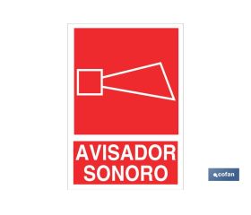 Señal Avisador sonoro Pictograma + Texto