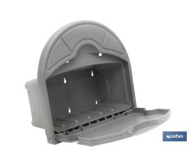 Soporte de pared para manguera con cajón | Soporte para mangueras de riego | Práctico y versátil para el jardín