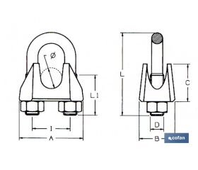 SUJETACABLES DIN-741 ZINCADO M-3-4