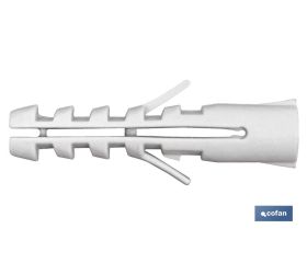 Taco de nylon alado sin collarín | Medidas desde diámetro 4 hasta 16 mm | Para todos los materiales de construcción