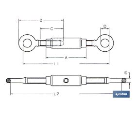TENSOR ANILLA-ANILLA ZINC. DIN 1480 M-12