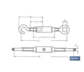 TENSOR TUBULAR GANCHO-ANILLA M-16