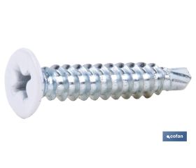 Tornillo autotaladrante cabeza extraplana Phillips Blanco