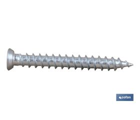 Tornillo Cabeza Plana Torx Anclaje Especial Hormigón. ZINCADO BLANCO SIN CROMO 6