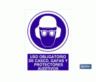 Uso obligatorio de casco, gafas y protectores auditivos
