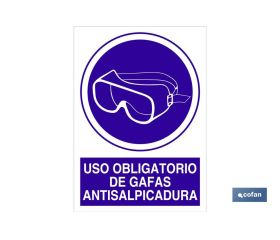 Uso obligatorio de gafas antisalpicadura