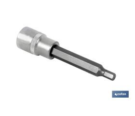 Llave de vaso de 1/2 | Fabricada en acero al cromo vanadio de alta calidad | Con punta larga Allen