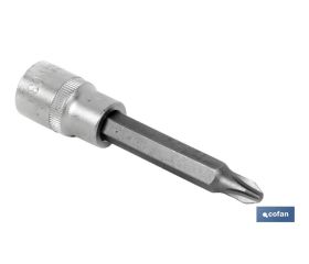 Llave de vaso de 1/2 | Fabricada en acero al cromo vanadio de alta calidad | Con punta larga Phillips 3