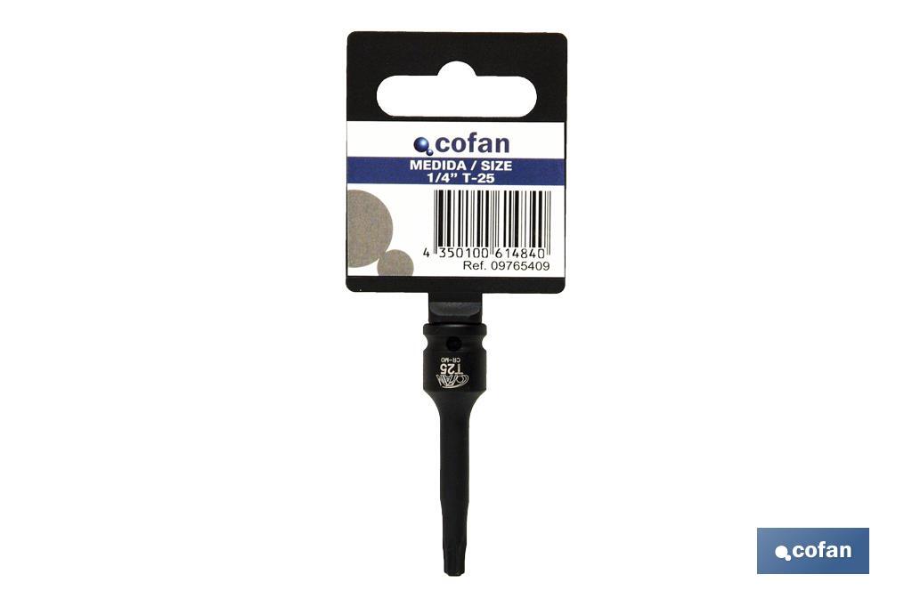 VASO IMPACTO 1/4 TORX MACHO T-5