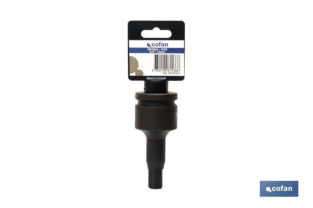 VASO IMPACTO 3/4 HEXAG. MACHO 10 MM