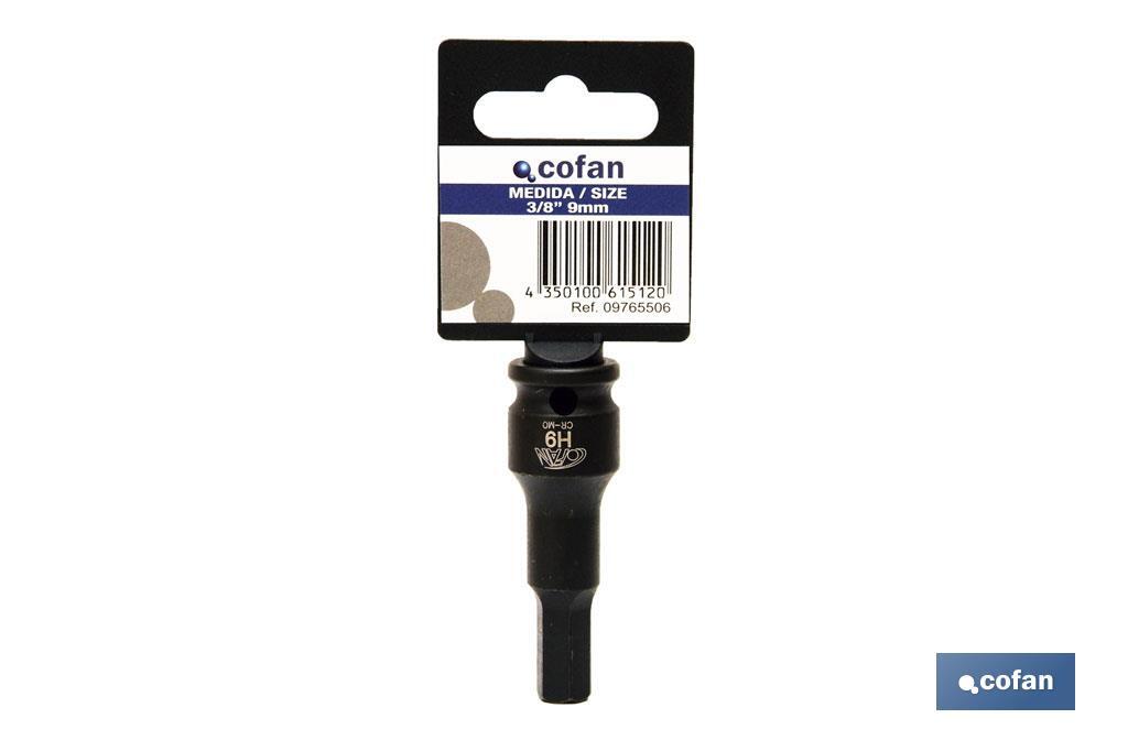 VASO IMPACTO 3/8 HEXAG. MACHO 3 MM