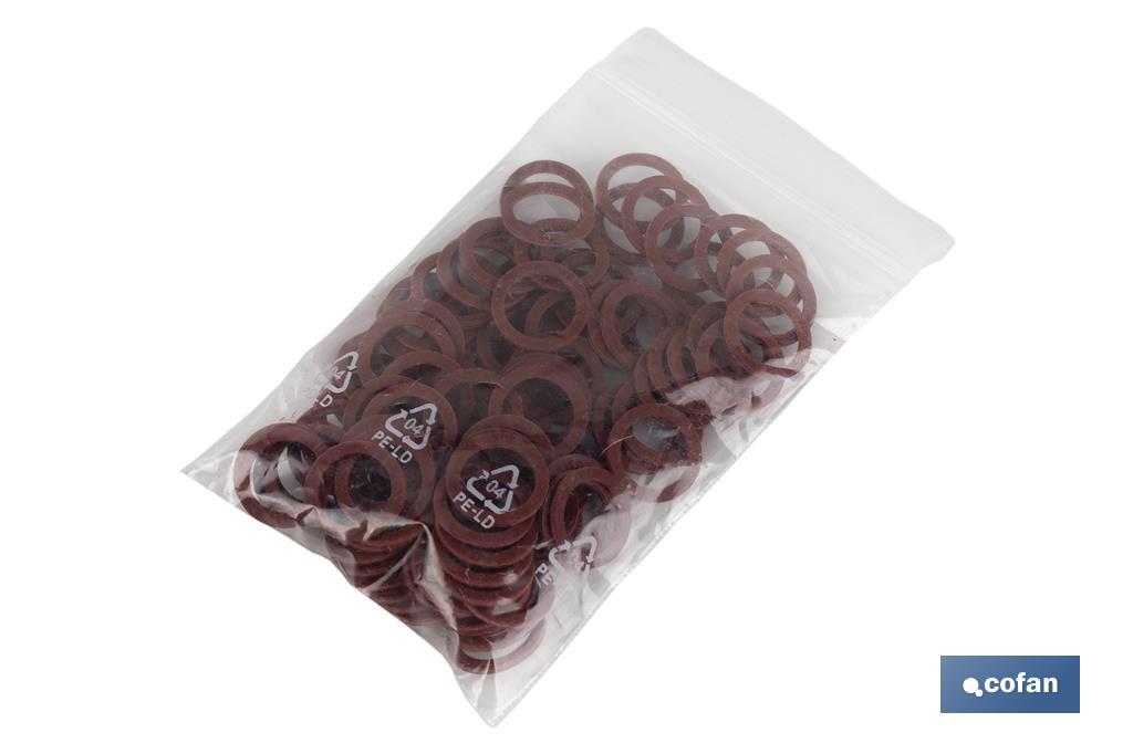 ARANDELA DE FIBRA ROJA M-4 X 8 X 1,5