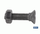 Tornillo de arado DIN 608 | Cuello cuadrado | Tuerca hexagonal DIN 934 incluida | Clase 6.8 | Disponible en diferentes medidas
