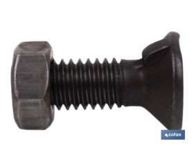 Tornillo de arado DIN 604 | Cuello cuadrado | Tuerca hexagonal DIN 934 incluida | Clase 6.8 | Disponible en diferentes medidas