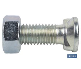Tornillo de arado con dos prisioneros | Acabado zincado | Clase 8.8 | Disponible en diferentes medidas