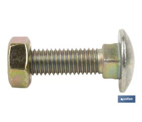 Tornillo de cabeza redonda | Adecuado para cosechadora | Tuerca hexagonal DIN 934 incluida | Clase 8.8 | Disponible en diferentes medidas
