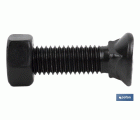 Tornillo cultivador | Cabeza ovalada y cuello cuadrado | Tuerca hexagonal DIN 934 incluida | Clase 8.8 | Disponible en diferentes medidas