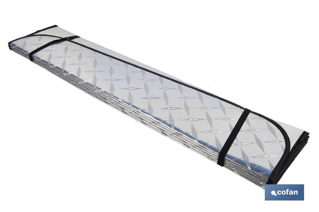 PARASOL ALUMINIZADO EFECTO LÁSER CON VENTOSAS 70 X 150 CM