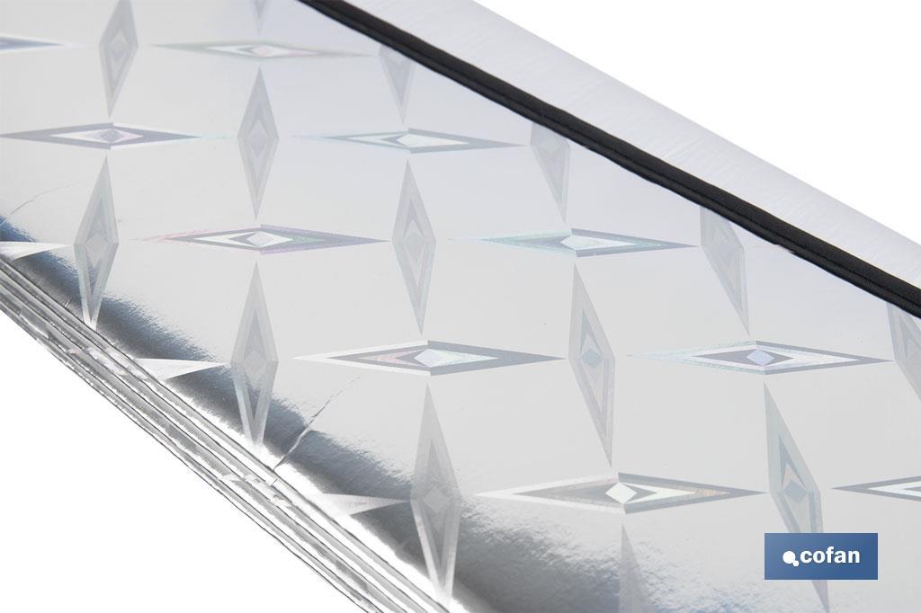 PARASOL ALUMINIZADO EFECTO LÁSER CON VENTOSAS 70 X 150 CM