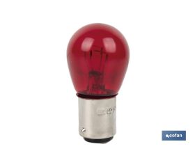 Lámpara de 2 polos centrada de 12 V | Casquillo de tipo BAY15d | Bombilla P21/5W | Varios colores