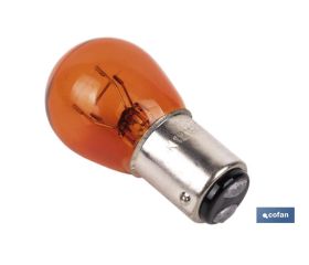 LÁMPARA COFAN 2 POLOS AMBAR CENTRADA P21/5W (BAY15D) 12V