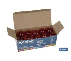 LÁMPARA COFAN 2 POLOS AMBAR CENTRADA P21/5W (BAY15D) 12V