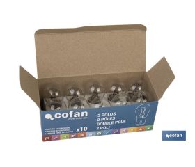 LÁMPARA COFAN 2 POLOS BLANCA DESCENTRADA P21/5W (BAZ15d) 12V