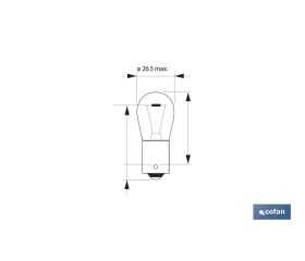 LÁMPARA COFAN P21W 12V (BA15s) AMBAR venta unitaria