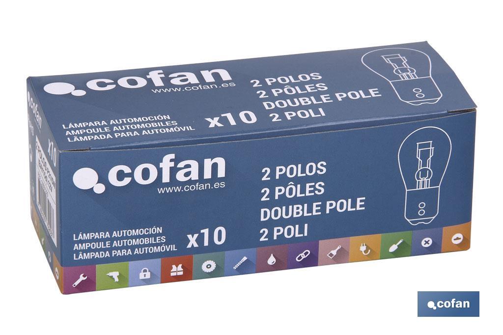 LÁMPARA COFAN 2 POLOS P21/5W (BAY15d) 12V