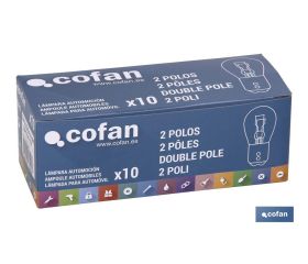 LÁMPARA COFAN 2 POLOS P21/5W (BAY15d) 12V venta unitaria