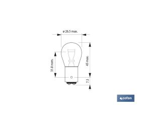 LÁMPARA COFAN 2 POLOS P21/5W (BAY15d) 12V venta unitaria