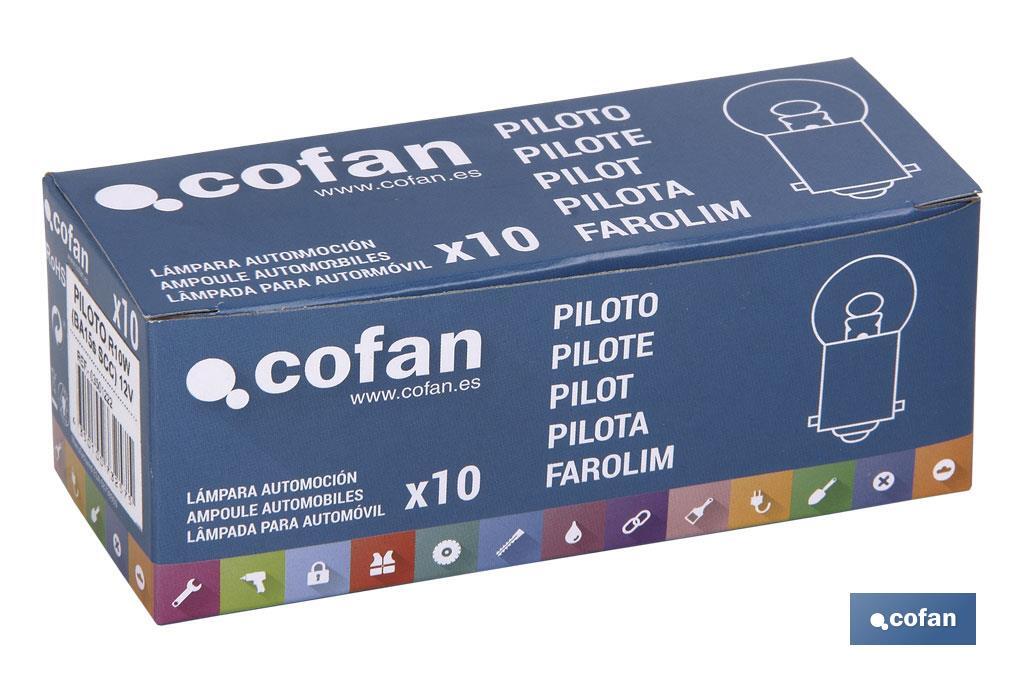 LÁMPARA COFAN PILOTO R10W (BA15s SCC) 12V
