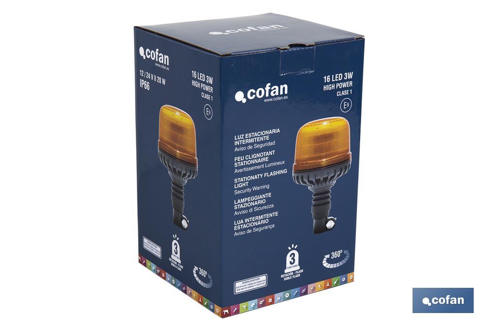 LUZ LED ESTACIONARIA DESTELLANTE ECE R65 SOPORTE 12/24V IP66