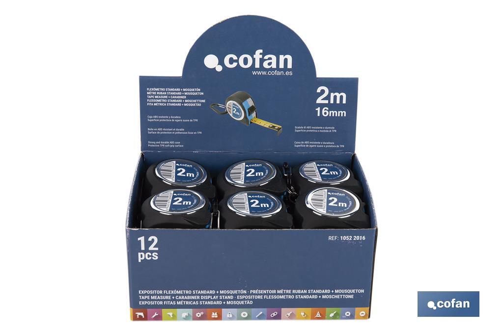 EXPOSITOR FLEXÓMETRO STANDARD + MOSQUETÓN 12 UDS.