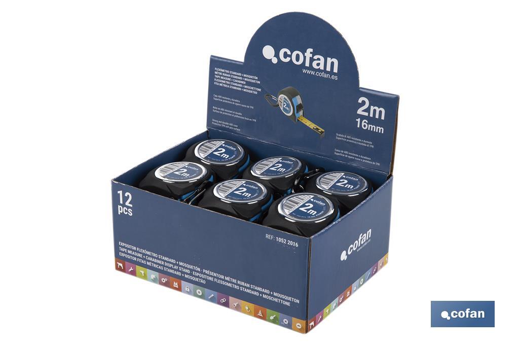 EXPOSITOR FLEXÓMETRO STANDARD + MOSQUETÓN 12 UDS.