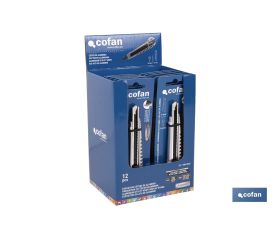 Expositor de cúteres de aluminio | Incluye 12 cúteres profesionales | Disponible en diferentes medidas