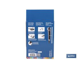 EXPOSITOR DE CÚTER DE ALUMINIO 9 MM 12 UDS.