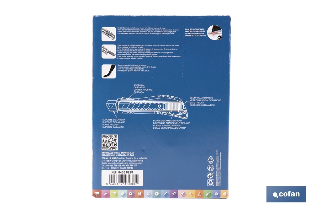 EXPOSITOR DE CÚTER ANTIDESLIZANTE HEAVY DUTY 25 MM 12 UDS.