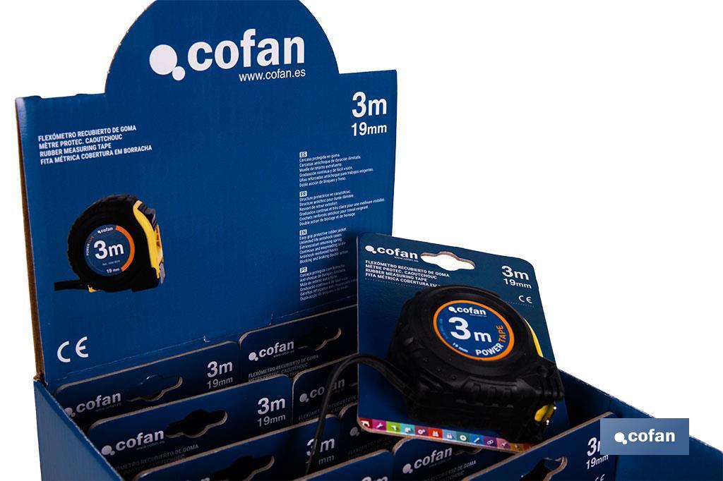 EXPOSITOR DE FLEXÓMETROS CON PROTECCIÓN DE GOMA 19 MM X 3 M 12 UDS.