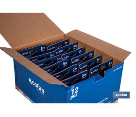 EXPOSITOR DE FLEXÓMETROS CON PROTECCIÓN DE GOMA 19 MM X 5 M 12 UDS.