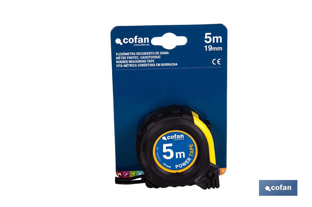 EXPOSITOR DE FLEXÓMETROS CON PROTECCIÓN DE GOMA 19 MM X 5 M 12 UDS.